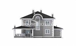 245-004-Л Проект двухэтажного дома, гараж, простой коттедж из кирпича, House Expert