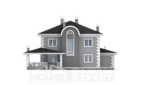 245-004-Л Проект двухэтажного дома, гараж, простой коттедж из кирпича, House Expert