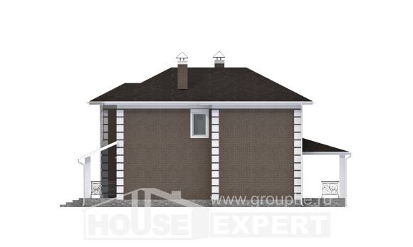 185-002-П Проект двухэтажного дома, классический загородный дом из газобетона, House Expert
