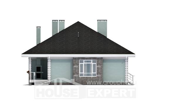135-003-Л Проект одноэтажного дома, бюджетный коттедж из блока, House Expert