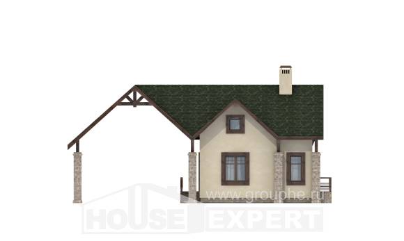 060-001-Л Проект двухэтажного дома с мансардным этажом, гараж, крохотный загородный дом из газобетона, House Expert