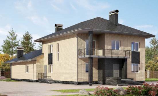 305-003-Л Проект двухэтажного дома, огромный загородный дом из арболита | Проекты домов от House Expert