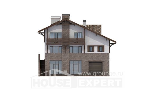 305-002-П Проект трехэтажного дома с мансардой, современный дом из кирпича, House Expert