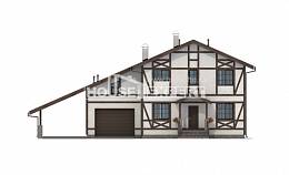 250-002-Л Проект двухэтажного дома с мансардой и гаражом, классический коттедж из кирпича, House Expert