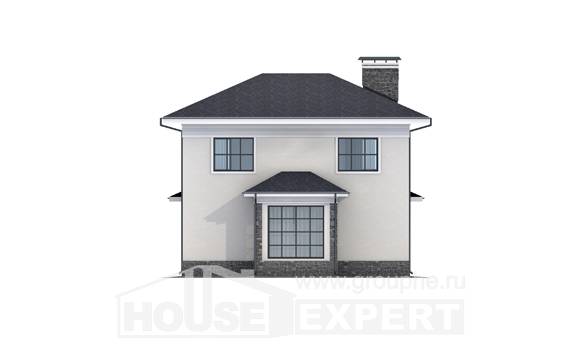 155-011-П Проект двухэтажного дома, бюджетный домик из арболита, House Expert