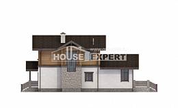 170-004-Л Проект двухэтажного дома мансардный этаж, гараж, бюджетный дом из арболита из бревен, House Expert