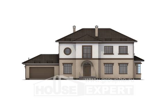 290-004-Л Проект двухэтажного дома и гаражом, красивый загородный дом из кирпича, House Expert