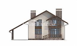 155-007-П Проект двухэтажного дома мансардный этаж, гараж, небольшой загородный дом из бризолита, House Expert