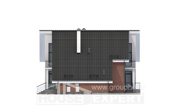 200-007-П Проект двухэтажного дома с мансардой и гаражом, средний коттедж из керамзитобетонных блоков, House Expert