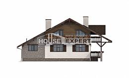 220-005-П Проект двухэтажного дома мансардный этаж и гаражом, уютный домик из кирпича, House Expert