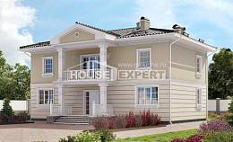 210-005-Л Проект двухэтажного дома, средний домик из поризованных блоков, House Expert