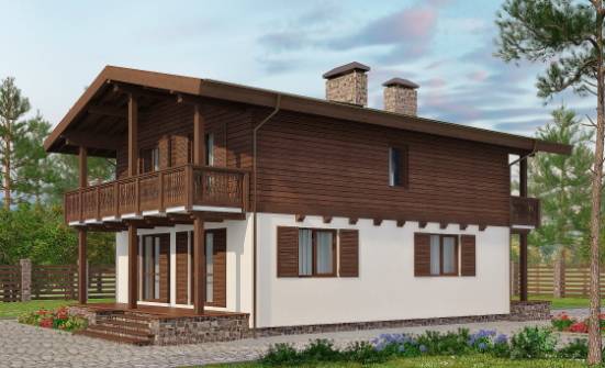 150-016-Л Проект двухэтажного дома с мансардой, простой дом из теплоблока, House Expert