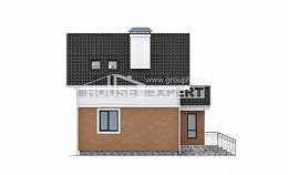 070-001-Л Проект двухэтажного дома с мансардным этажом, скромный коттедж из газобетона, House Expert