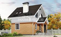 070-001-Л Проект двухэтажного дома мансардный этаж, современный домик из бризолита, House Expert