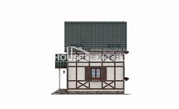 060-002-П Проект двухэтажного дома мансардный этаж, простой дом из бревен, House Expert