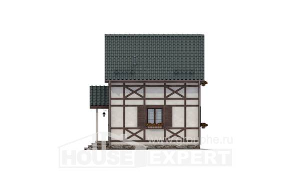 060-002-П Проект двухэтажного дома мансардный этаж, простой дом из бревен, House Expert