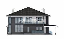 245-002-П Проект двухэтажного дома, гараж, классический коттедж из поризованных блоков, House Expert