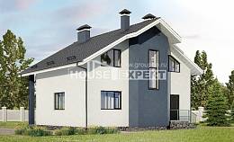 150-005-П Проект двухэтажного дома с мансардным этажом, классический дом из теплоблока, House Expert