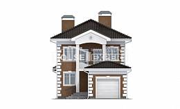 150-006-П Проект двухэтажного дома и гаражом, небольшой домик из теплоблока, House Expert