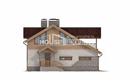 165-002-П Проект двухэтажного дома с мансардой, гараж, уютный коттедж из твинблока, House Expert