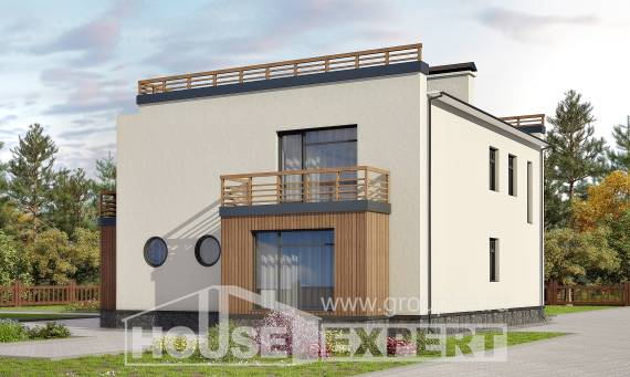 215-002-Л Проект двухэтажного дома, уютный домик из газосиликатных блоков, House Expert