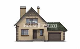 160-007-П Проект двухэтажного дома с мансардой, гараж, экономичный коттедж из арболита, House Expert