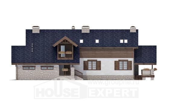 280-003-Л Проект двухэтажного дома мансардный этаж, гараж, огромный коттедж из керамзитобетонных блоков, House Expert