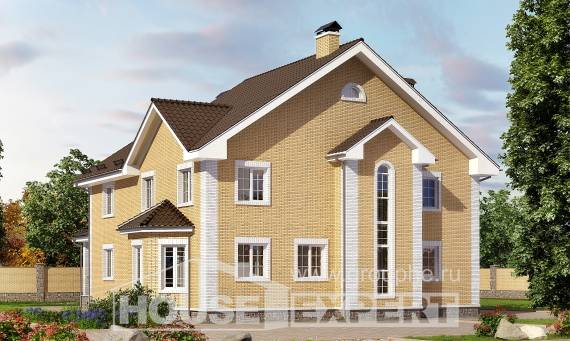 320-003-Л Проект двухэтажного дома, уютный коттедж из арболита, House Expert