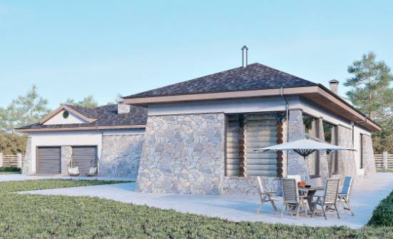 280-004-Л Проект одноэтажного дома и гаражом, уютный загородный дом из газосиликатных блоков | Проекты домов от House Expert