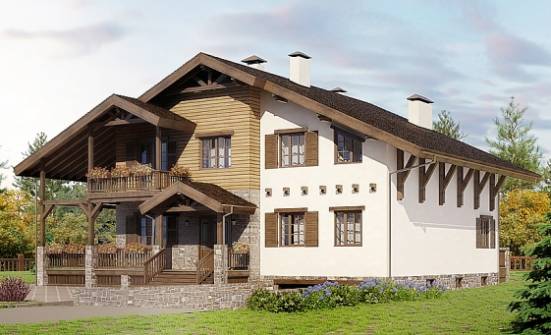 400-004-П Проект трехэтажного дома с мансардным этажом, гараж, просторный домик из кирпича, House Expert
