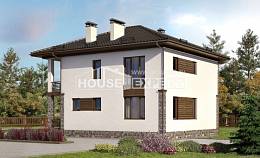 170-005-П Проект двухэтажного дома, современный дом из теплоблока, House Expert