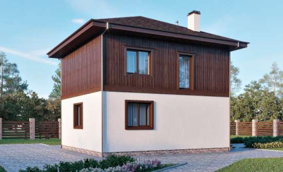 100-006-Л Проект двухэтажного дома, экономичный домик из теплоблока, House Expert