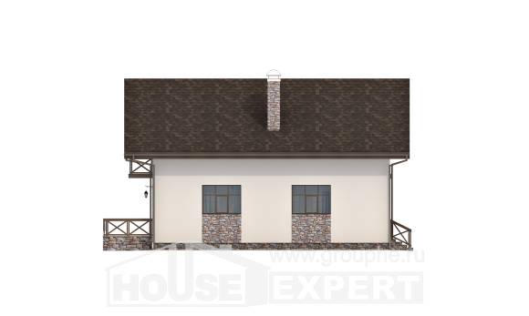 155-001-П Проект двухэтажного дома мансардный этаж и гаражом, недорогой загородный дом из газосиликатных блоков, House Expert