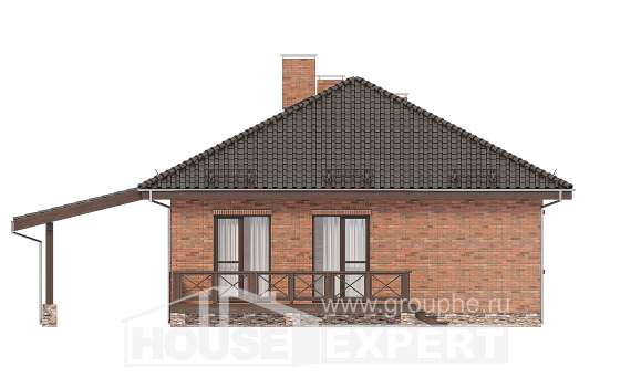 070-006-Л Проект одноэтажного дома, миниатюрный коттедж из блока, House Expert