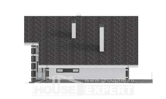 190-008-П Проект двухэтажного дома с мансардой и гаражом, современный домик из газосиликатных блоков, House Expert