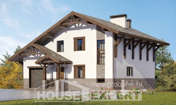 305-002-П Проект трехэтажного дома с мансардой, большой домик из кирпича, House Expert