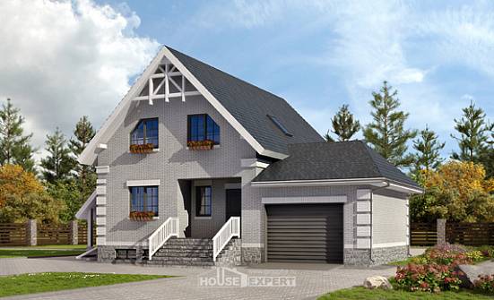200-009-П Проект трехэтажного дома мансардой, гараж, современный домик из пеноблока, House Expert