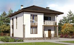 170-005-П Проект двухэтажного дома, скромный загородный дом из бризолита, House Expert