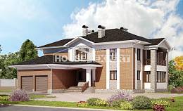 520-002-Л Проект трехэтажного дома, гараж, современный дом из твинблока, House Expert