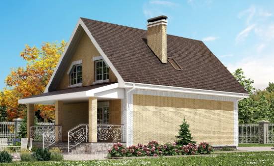 130-004-П Проект двухэтажного дома с мансардой, простой загородный дом из арболита, House Expert