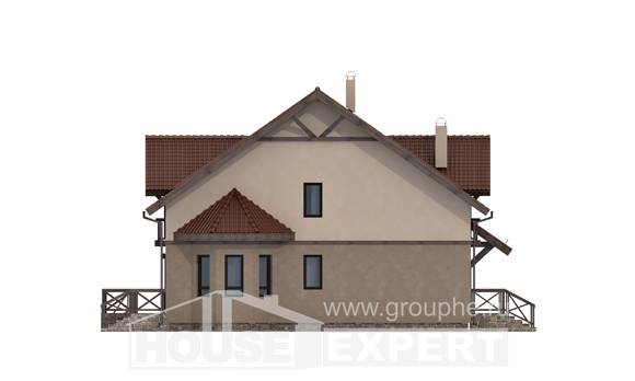 120-003-Л Проект двухэтажного дома с мансардным этажом, простой домик из керамзитобетонных блоков, House Expert