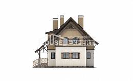 180-014-Л Проект двухэтажного дома с мансардным этажом, небольшой домик из газобетона, House Expert