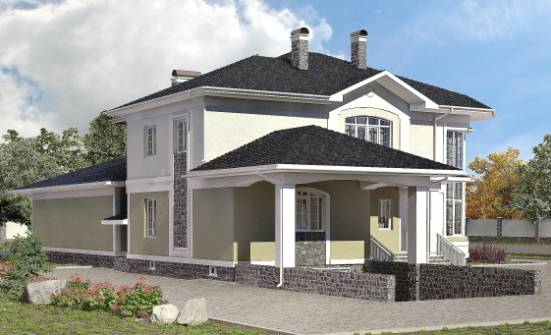 620-001-Л Проект трехэтажного дома, гараж, классический коттедж из газобетона, House Expert