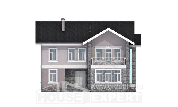 170-008-П Проект двухэтажного дома, простой домик из бризолита, House Expert