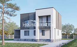 150-017-П Проект двухэтажного дома, скромный загородный дом из газосиликатных блоков, House Expert