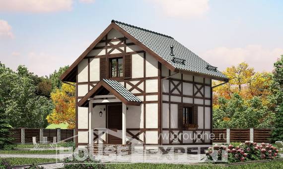 060-002-П Проект двухэтажного дома с мансардой, бюджетный загородный дом из дерева, House Expert