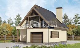 120-005-Л Проект двухэтажного дома с мансардой, гараж, небольшой дом из пеноблока, House Expert