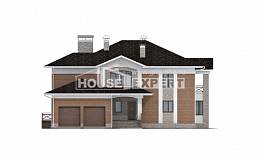 520-002-Л Проект трехэтажного дома и гаражом, огромный загородный дом из керамзитобетонных блоков, House Expert