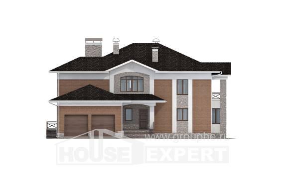 520-002-Л Проект трехэтажного дома и гаражом, огромный загородный дом из керамзитобетонных блоков, House Expert