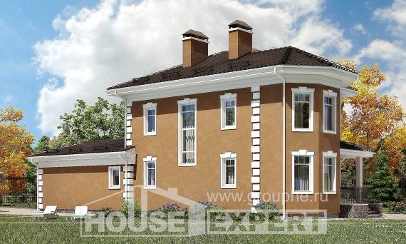 150-006-П Проект двухэтажного дома, гараж, классический коттедж из арболита, House Expert
